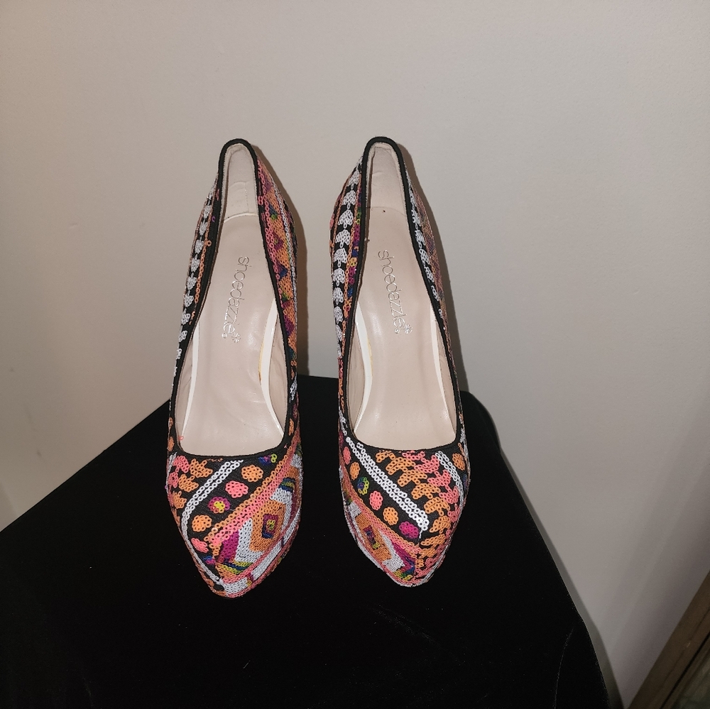 Colorful Patterned Sequin Women's Shoes
